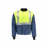 REFRIGIWEAR Jacket: Jacket, Men's, 3XL, Lime/Navy, Regular, Insulated for Cold Conditions, 10°F (MPN 8225RNLM3XLL2)