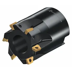 Indexable face mill designed for face milling operations. Accommodates indexable inserts for material removal and surface finishing. Suitable for machining steel, cast iron, and non-ferrous materials in general metalworking applications.