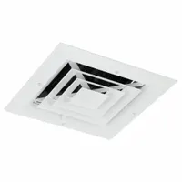 Diffuser: Ceiling/Wall, 11 in H, 11 in W, Surface Mount, 8 in Duct, Aluminum, 4-Way Louvered, White (MPN 4MJJ6)