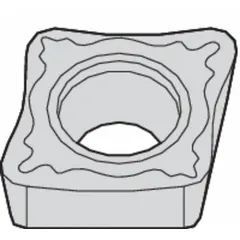 Diamond indexable turning insert for precision machining of non-ferrous materials, plastics, and composites. Suitable for turning, boring, and facing operations requiring high surface finish. Available in size designations CCMT43141 and CCMT12040441.