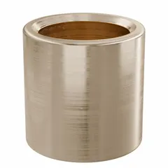 Lubricated general purpose metallic sleeve bearing made from SAE 841 bronze. Features a 3/8 in bore, 1/2 in OD, and 1/2 in length. Suitable for rotating or oscillating shafts in industrial machinery, conveyors, and pumps. Operating temperature range -35°F to 300°F. Sold in a pack of 10.
