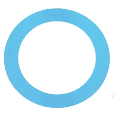 Blue polyester arbor shim with 0.005 in thickness, 1.25 in inside diameter, and 1.75 in outside diameter. Thickness tolerance ±0.00025 in, ID tolerance +0.005/-0.015 in, OD tolerance ±0.005 in. Used for adjusting clearance or alignment between mating parts in rotating assemblies such as shafts and bearings.