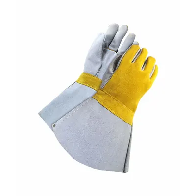 BDG Welding Gloves: Straight Thumb, Gauntlet Cuff, Premium, Cowhide, Gander - MIG Welding Gloves with Cowhide Leather Palm