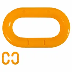 Master Chain Link for Plastic Chain Barriers, Orange, Polyethylene, 2 1/50 in Overall Length