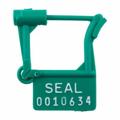 TYDENBROOKS Padlock Seals: Green, Plastic, 8 lb Breaking Strength, 1 53/100 in Lock Lg - Plastic Hasp Padlock Seals