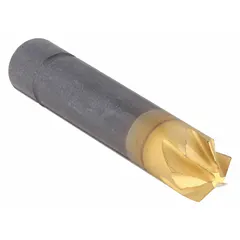 This 90° countersink features six flutes for smooth, chatter-free operation when creating chamfers and countersinks in metal. The TiN-coated cobalt construction provides extended tool life. Commonly used for deburring holes and preparing surfaces for flat-head screws in machining and fabrication.
