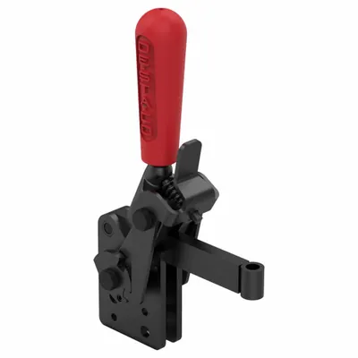DE-STA-CO Hold-Down Clamp: Locking Vertical Handle, Bar Base Mounting - Nonreflective Toggle Clamps