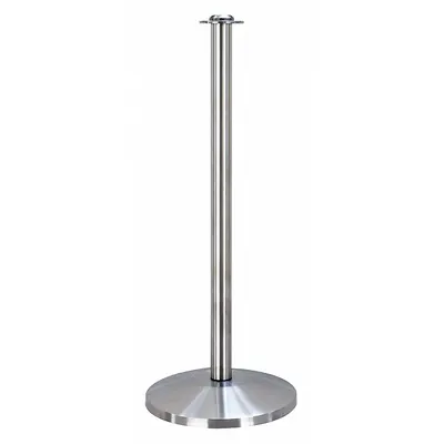QUEUEWAY Contemporary Top Post: Contemporary, 39 in Post Ht, Stainless Steel, Flat - Flat-Top Rope Barrier Receiver Posts