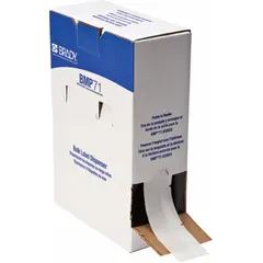 Wraparound Label: 1 1/2 in x 2 in, 2 in, Vinyl, White (Matte), For 10 AWG to 4 AWG Wire Gauge (MPN BM-107-427). Key specifications — Printer Series Compatibility: M611; Recommended Ribbon: M7-R4300.