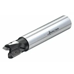 Indexable square-shoulder end mill designed for milling square shoulders, slots, and profiling in metalworking. Suitable for high-performance machining of steel, stainless steel, and cast iron in industrial applications such as mold making and general engineering. Uses replaceable cutting inserts for efficient material removal.