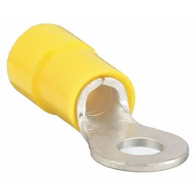 OEM Ring Terminal: Yellow, Vinyl Insulation, #8 Stud Size, 12 AWG to 10 AWG Wire Sizes - Insulated Ring Terminals