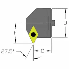 Indexable cutting head unit designed for internal turning and facing operations. Accepts standard SDNCR3-style inserts for machining steel, stainless steel, and cast iron. Suitable for general manufacturing and maintenance applications.