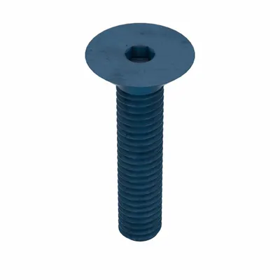 METRIC BLUE Socket Flat Head Screw: M4x0.70 Thread Size, 20 mm Lg, Flat, Blue Phosphate - Flat Head Socket Cap Screws