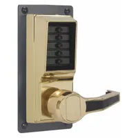 KABA SIMPLEX Mechanical Push Button Lockset: ADA Compliant, Brass (MPN LRP1010-03-41)