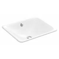 KOHLER Bathroom Sink: White, Cast Iron, 18 5/8 in Overall Lg, 15 3/4 in Overall Wd, 0 Faucet Holes (MPN K-5400-0)