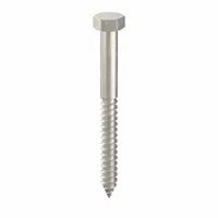 Hex Head Lag Screw: 1/2 in Size, 5 in Lg, Stainless Steel, NL-19, 5 PK (MPN FBLB125P5)