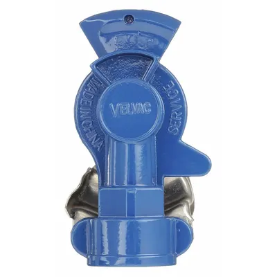 VELVAC Gladhand: 1/2 in Port Size, Aluminum, 90°, 1/2"-14 Thread Size - Service Gladhands (Blue)