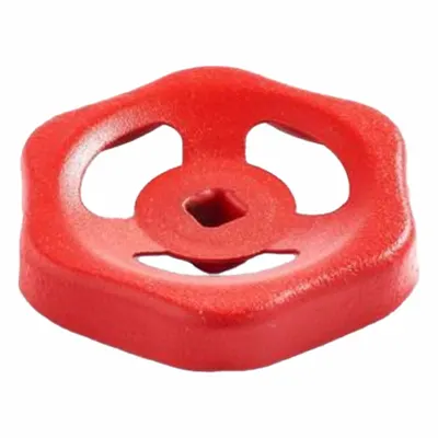 JW WINCO Valve Handwheel: 6 Point, 70 mm Handle Dia, 7 mm Square Spindle, Red - 6-Lobed Valve Knobs with Square Through-Hole