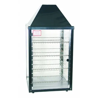 WISCO Heated Display Case: For Snacks, 4 Shelves, Black, 640 W Watt, 5.3 A Current - Heated Display Cases