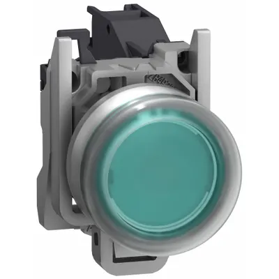 SCHNEIDER Flush Push Button Operator: 22 mm, Metallic, Flush Profile - Flush-Mount Push Buttons