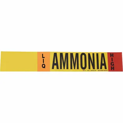 BRADY Ammonia Adhesive Pipe Marker - Ammonia Adhesive Pipe Markers