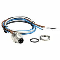 HARTING M12 Panel Feed-Through Connector: A Coded, 4 Pin, M12 Male Thread, IP67, 50 cm Wire Leads (MPN 21033111402)