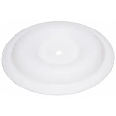 PTFE diaphragm for industrial pumps, sized for 1.5 inch pump models. Operates in fluid temperatures from 40°F to 212°F. Suitable for chemical processing, water treatment, and general fluid transfer applications requiring chemical resistance and sealing.