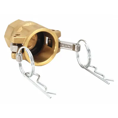 DIXON VALVE & COUPLING Cam and Groove Coupling: 1 in Coupling Size, 1 in Hose Fitting Size - Type D Forged Brass Cam & Groove Fittings