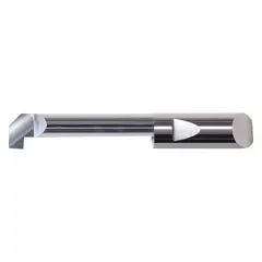 This reverse boring bar features a 5/16 in shank diameter and an AlTiN coating for wear resistance. The center-to-cutting-tip dimension is 0.1438 in. It is used in machining operations to create internal bores with precision, commonly in metalworking and mold making.