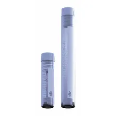 Cryogenic Vial, HDPE, 5 mL, Sterile, White, Round, Self-Standing, External Threads, with Closure