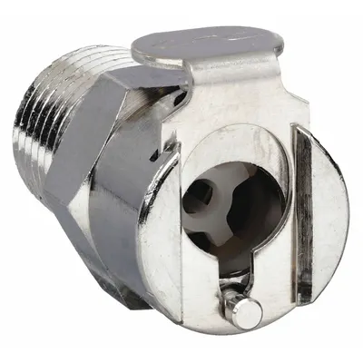 COLDER Quick Connection Coupling: Straight, 1/8 in Pipe Size, Threaded, Brass - Chrome-Plated Brass Quick-Disconnect Tube Fittings