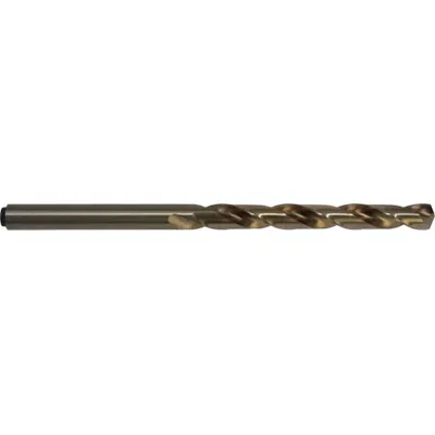 CLEVELAND Taper Length Drill Bit: #37, 118° Notched Point, Straw/Bronze Cobalt - Tang-Shank Cobalt Taper-Length Drill Bits