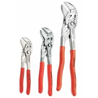 Plier Wrench Set: Flat, Push Button, 1 in_2 in_1 1/2 in Max Jaw Opening, 6 in_7 in_10 in Overall Lg (MPN 9K 00 80 45 US)