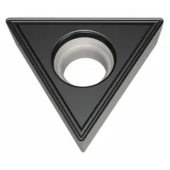 Triangle indexable turning inserts with positive rake and chipbreaker design for finishing and light roughing operations. Suitable for general turning, facing, and profiling on steel, stainless steel, and cast iron.