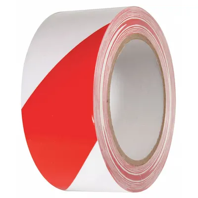INCOM MANUFACTURING Floor Marking Tape: Gen Purpose, Striped, Red/White, 2 in x 54 ft, 5.5 mil Tape Thick - General Purpose Floor Marking Tape