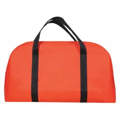 Polyester wide-mouth tool bag in orange for carrying and organizing tools and equipment. Open design provides easy access to larger items without compartmentalization. Suitable for job sites, maintenance, and field service applications.