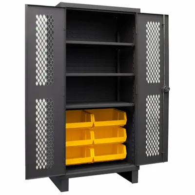 DURHAM MFG Ventilated Bin Cabinet with Shelves - Ventilated Bin Cabinets with Shelves