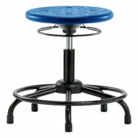 Stool: Polyurethane, Ht Range 18 in to 23 in, 13 in Seat Wd, 13 in Seat Dp, 5 Glides, 0 Casters (MPN IPDHSO-RT-RG-BLU)