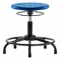 APPROVED VENDOR Polyurethane Lab Stool, 18-23 in Height, 13 in Seat, Steel Base, 5 Glides