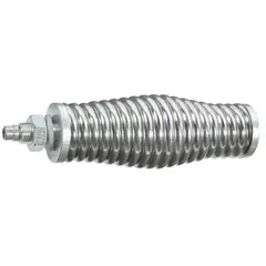 Metal screw-in mounting accessory for attaching warning whips to fleet vehicles or equipment. Height of 1 1/2 in. Used in vehicle maintenance to secure safety flags upright for visibility in industrial yards and construction sites.