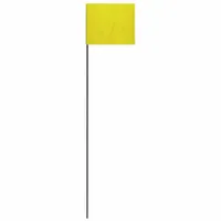 Marking Flag: 21 in x 1 1/2 in Flag Size (HxW), 21 in Staff Ht, Yellow, Blank, No Image, 25 PK (MPN SF-21/YL)