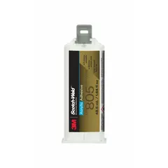 Ambient-cured acrylic adhesive supplied in a 48.5 mL dual-cartridge format. The yellow paste cures to a yellow color and is intended for use with two-part applicators. Commonly used for bonding plastics, metals, and composites in industrial assembly.