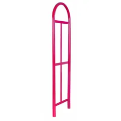 This steel end rack is designed for use on platform trucks to help secure loads during transport. It measures 15-1/2 inches in overall width and 1-1/4 inches in overall height. The red finish provides visibility in warehouse and industrial environments.