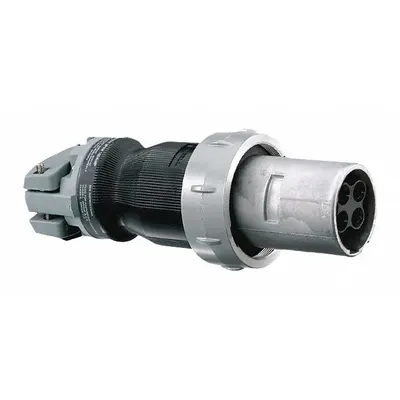 HUBBELL Pin and Sleeve Plug: Gray, 250V DC/600V AC, Single Phase, 100 A, 3 Pole - Reverse Service Watertight Plugs