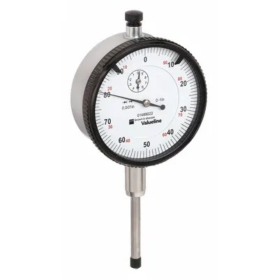 TESA BROWN & SHARPE Dial Indicator - Flat Back: 0 in to 1 in, Inch, Plunger - Continuous Reading Flat Back Dial Indicators