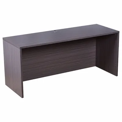 BOSS Credenza: Melamine, Driftwood, 0 Pedestals, 0 Drawers, 71 in Overall Wd - Credenzas