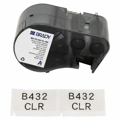 BRADY Combined Label and Ribbon Cartridge: Rectangle, 1 29/32 in x 1 in, Polyester - Brady Thermal Transfer Precut Label Roll Cartridges