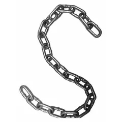 This Grade-30 load-securing chain is made of galvanized carbon steel with a straight link design. It is used for tie-downs, towing, and general industrial binding in material handling, construction, and transportation applications.