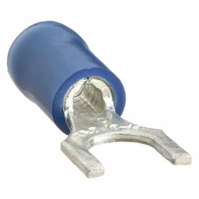 STA-KON Fork Terminals: Blue, Nylon, 1/4 in Stud Size, 18 AWG – 14 AWG Wire Range - Insulated Fork Terminals