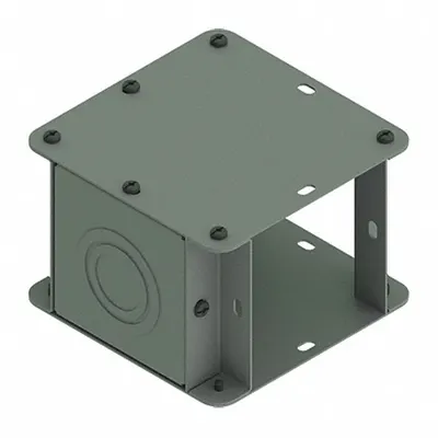 HOFFMAN Wireway Tee: 4 in Wd, 4 in Ht, 16 ga Gauge, 1, Screw-On Cover, Steel - Tees for Indoor Wireways